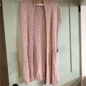 Elegant Pink Knit Cardigan